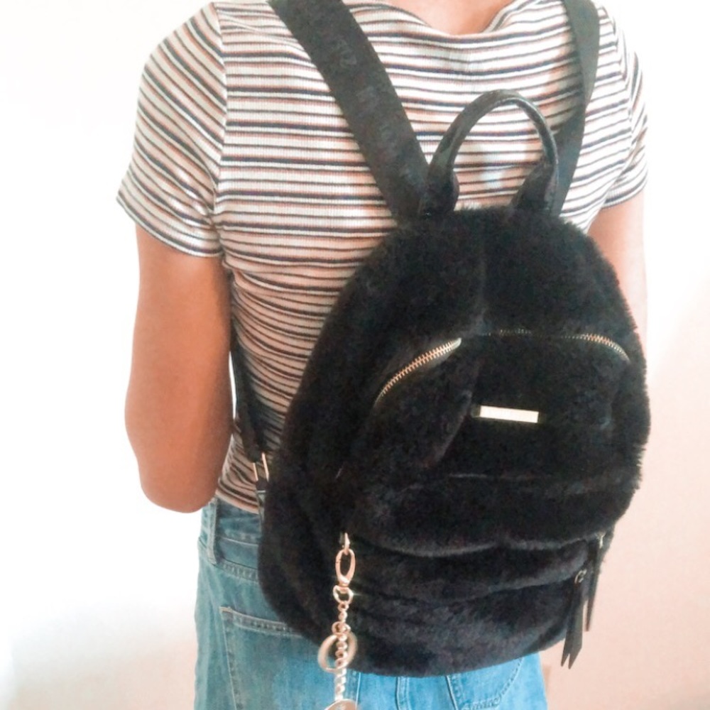 Steve Madden Fuzzy Mini Backpack